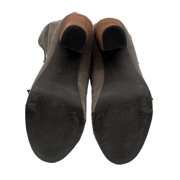 Joyfolie Charcoal Gray Lakin Tall Suede Block Heel Cap Toe Boots Size 9 Women's - Picture 13 of 13